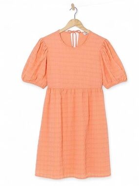 Regencycore style Simply Be fiery coral check bow detail smock dress xl